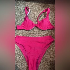 pink shein bikini